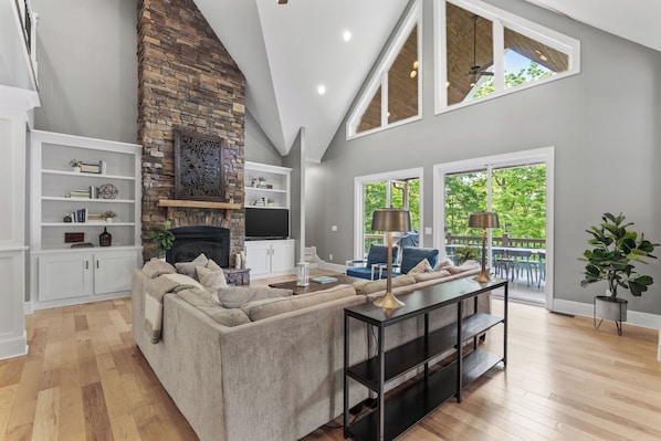 Smart TV, fireplace, video games, table football