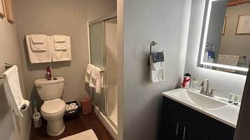 Hårføner, såpe og toalettpapir