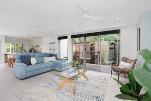 House, 3 Bedrooms, Private Pool | Living area - Ocean Escape, 600m to Beach, pet by Approval (Sunshine Coast)