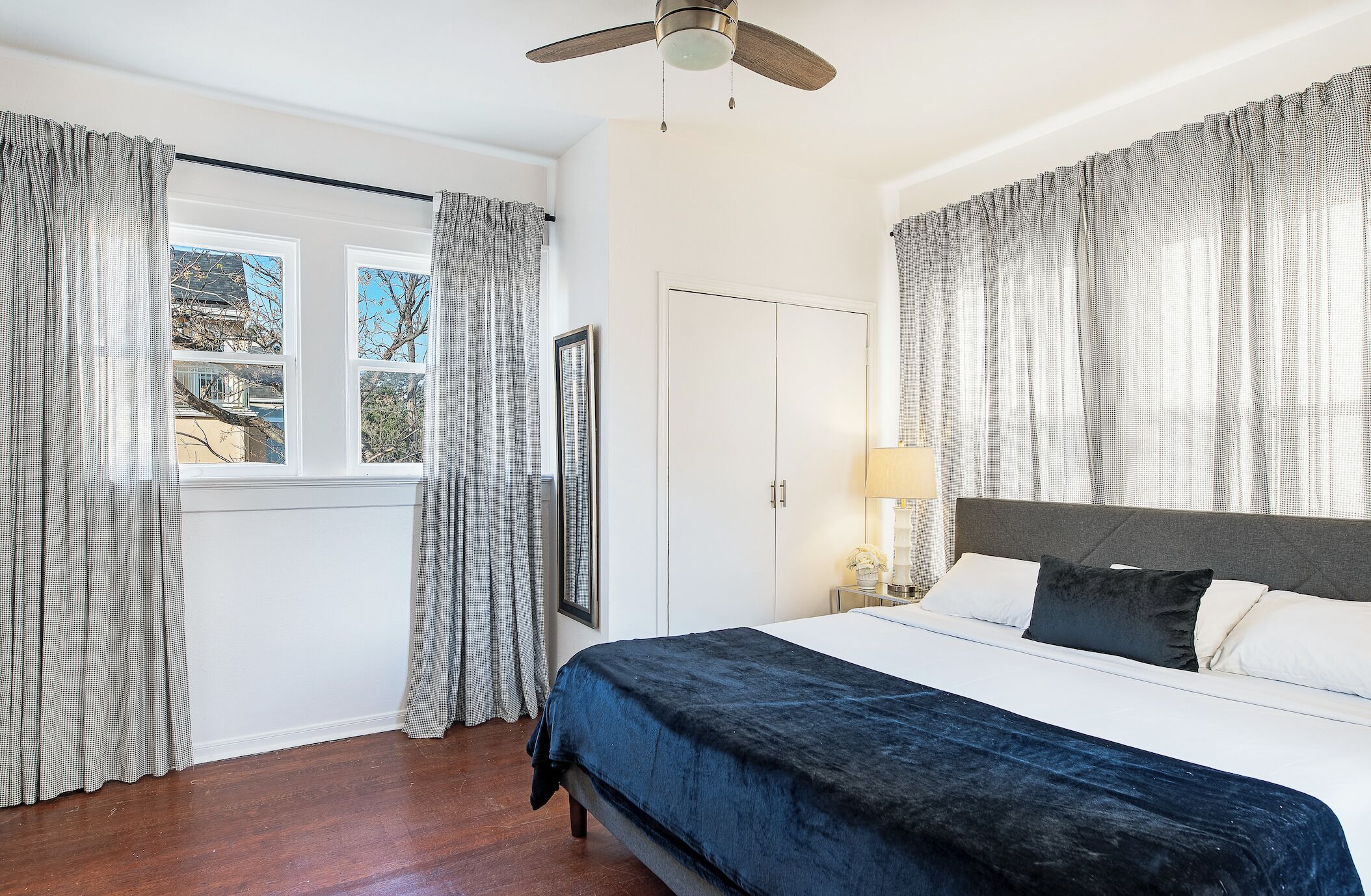 1 bedroom, desk, iron/ironing board, travel cot