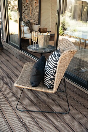 Luxury Suite, River View | Terrace/patio - Nzovu Rundu Luxury Camp (Kalomo)