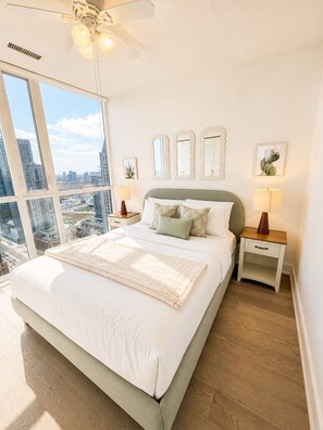 Desk, iron/ironing board, WiFi, bed sheets - Penthouse 2BR+Den | Skyline Views • SQ1 • Parking (Mississauga)