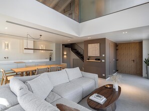 Luxury Villa, Sea View | Living area | 50-inch Smart TV with cable channels, fireplace, Netflix - Villa Villagio Rosso (Apokoronas)