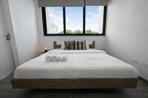 Appartement, 2 chambres, cuisine, vue ville | Draps en coton égyptien, literie de qualité supérieure
