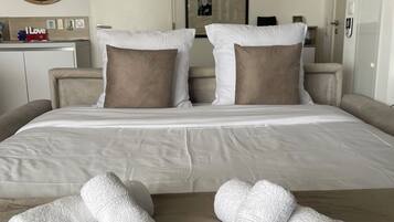 2 chambres, bureau, fer et planche Ă repasser, lit parapluie