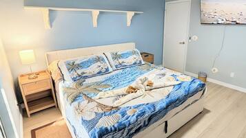 2 bedrooms, iron/ironing board, travel crib, free WiFi