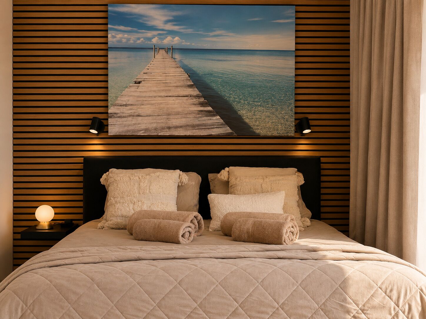 Studio 905 Deluxe vue mer | Roupas de cama antialérgicas, cofres nos quartos, cortinas blackout