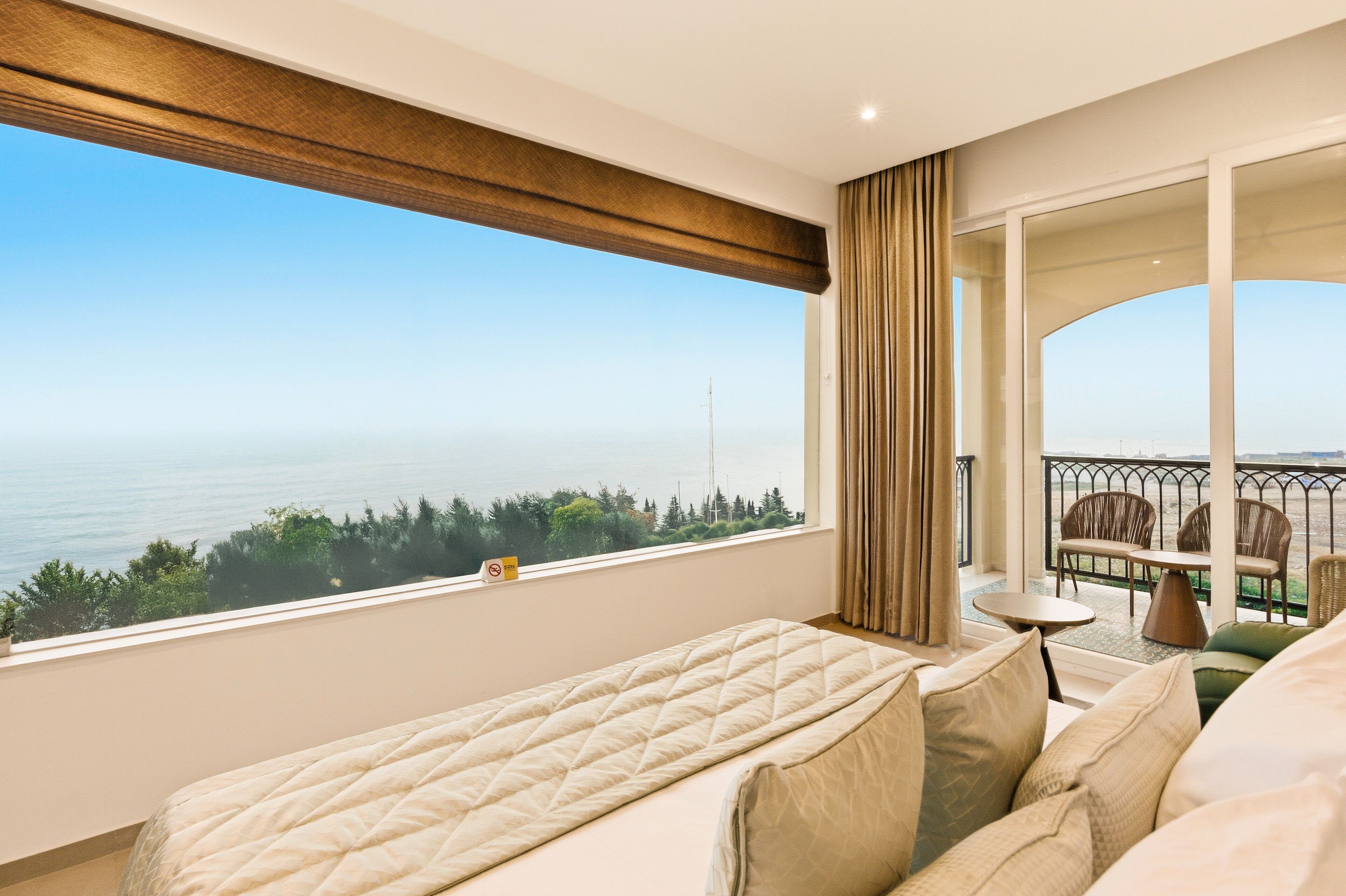 Habitación doble Grand, vista al océano | Sábanas de algodón egipcio, ropa de cama de alta calidad y edredón 