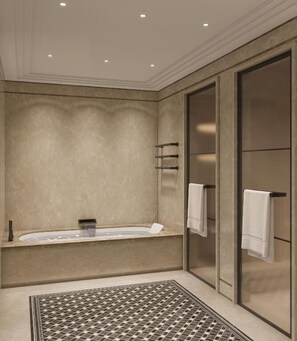Phòng Suite Deluxe, quang cảnh núi | Phòng tắm | Đồ dùng nhà tắm thân thiện với môi trường, máy sấy tóc