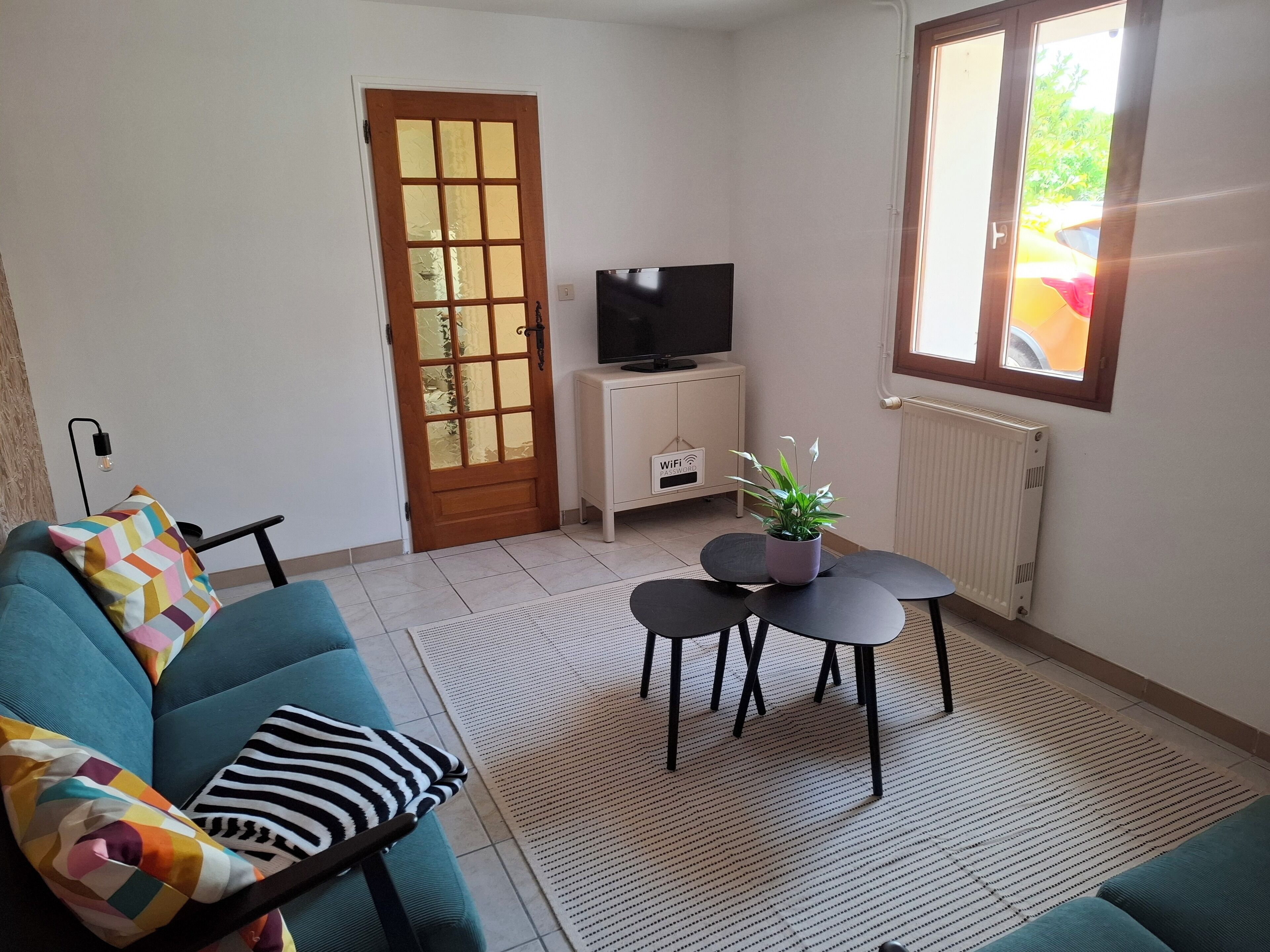 TV, DVD player, books