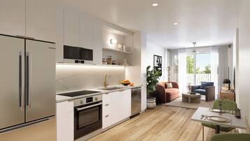 Fridge, oven, stovetop, dishwasher