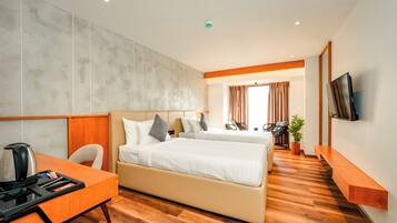 Deluxe dubbelrum - utsikt mot staden | Gratis wi-fi