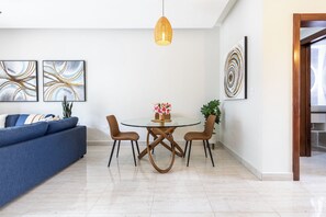 Deluxe Apartment, Pool View | Dining room - Quiet 1BR Apartment Walk to Bávaro Beach (Punta Cana)