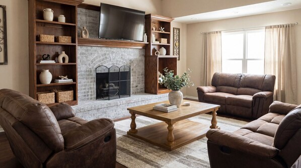 Télévision, cheminée