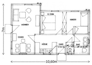 Floor plan - Vacation home, 200 m from the lake, own fenced garden, vacation with dog (Postmünster)