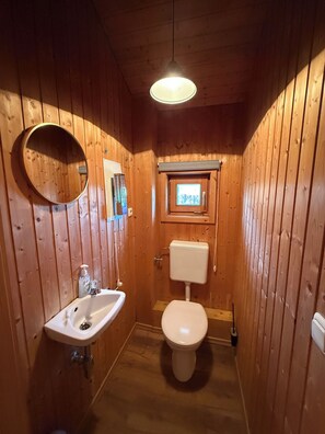Shower, hair dryer, towels, soap - Vacation home, 200 m from the lake, own fenced garden, vacation with dog (Postmünster)