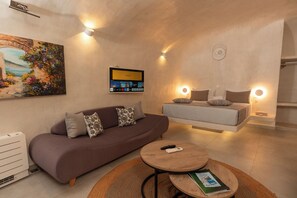 Svit Deluxe - havsutsikt | Vardagsrum | 34-tums smart-tv med kabelkanaler