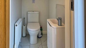 Shower, hair dryer, towels, shampoo - Stylish 2-Bed Designer Mews with Roof Terrace, Ensuite & Balcony, D2 (Dublin 2)