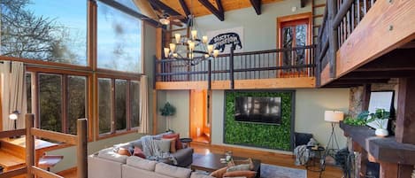 TV, fireplace, video games