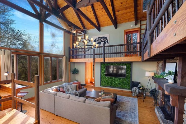 TV, fireplace, video games