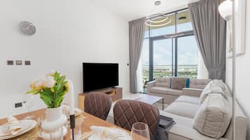 Luxury Apartment, Balcony, City View | Living area