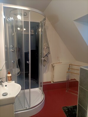 Shower, hair dryer, towels - Apartment 'Haus Falk' with Wi-Fi (Zarpen)