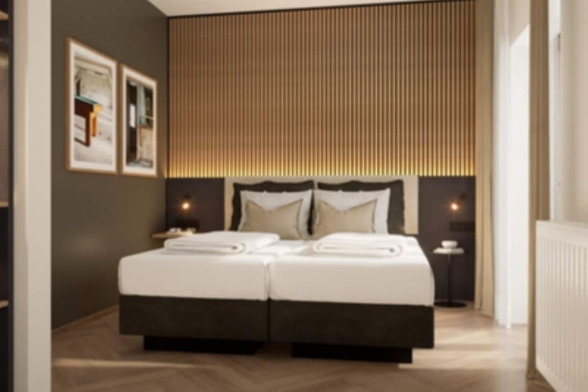 Økonomi-dobbeltrom | Safe på rommet, skrivebord og skrivebord for bærbar PC