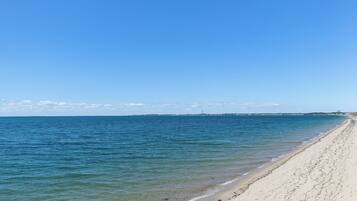 On the beach, beach towels