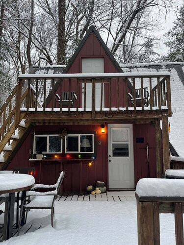Waterfront A- Frame With Dock, Canoe + Kayaks
