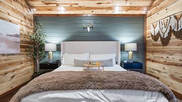 Luxury Cabin, Mountain View | Down duvets, memory-foam beds, minibar, individually decorated