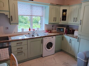 Fridge, microwave, oven, electric kettle