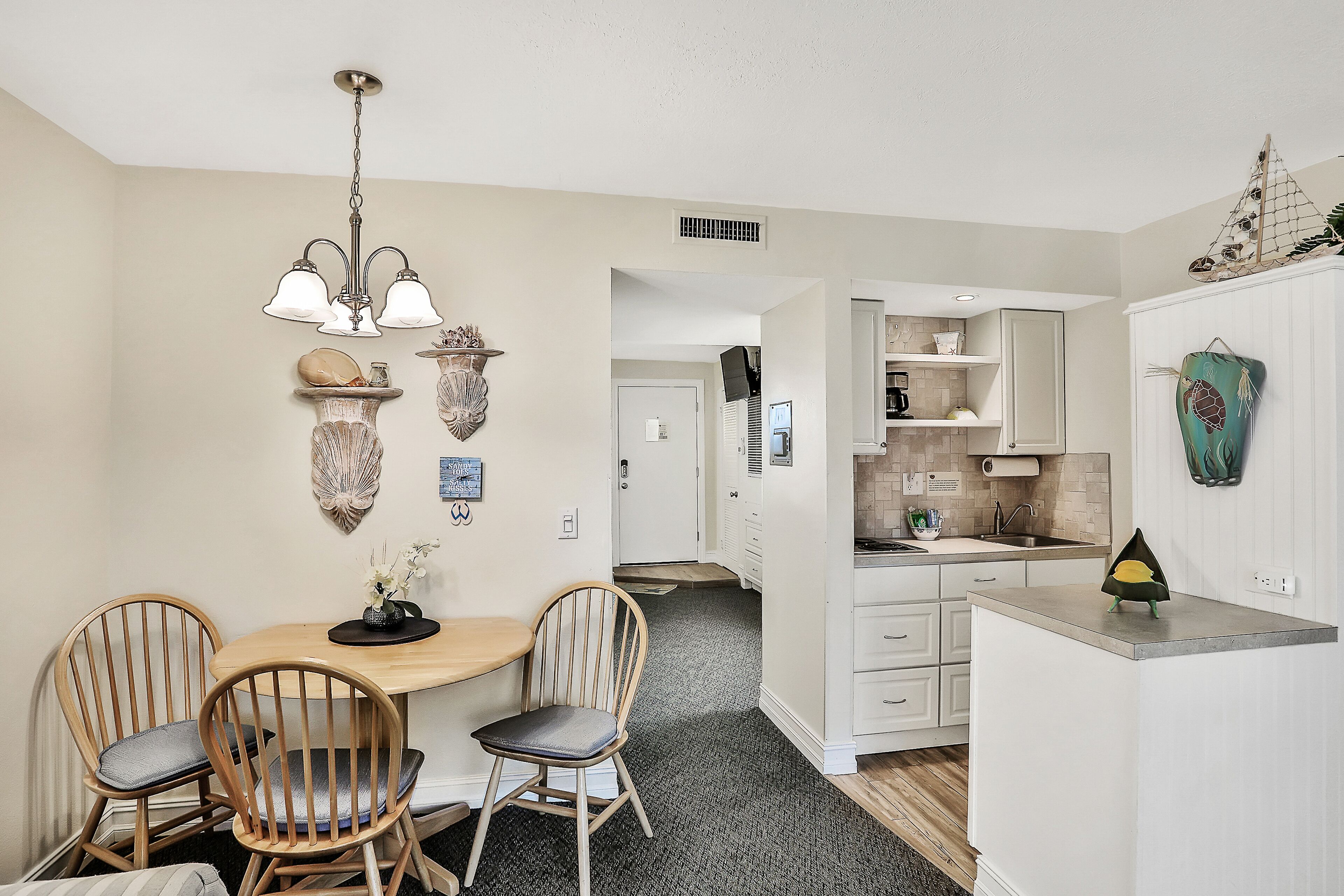 Condo, 1 Queen Bed, Patio, Pool View (Tucked Away in the Sand) | Private kitchen | Fridge, microwave, stovetop, cookware/dishes/utensils