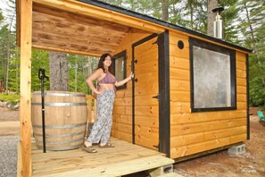 Terrace/patio - Rustic A-Frame Getaway with Hot Tub (Oxford)