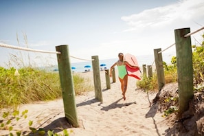 Studio, 1 King Bed, Non Smoking, Balcony | Beach | On the beach, sun loungers, beach umbrellas, beach towels - Beach Villas (Stuart)