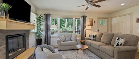 Televisión, chimenea