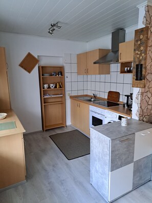 Private kitchen - Cozy two-room apartment ground floor barrier-free access with terrace (Ludwigswinkel)