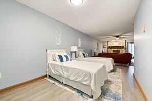 2 bedrooms, desk, iron/ironing board, travel cot