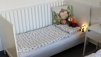 2 bedrooms, iron/ironing board, travel crib, WiFi