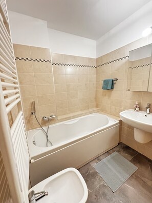 Shower, hair dryer, bidet, towels - Apartment THE WINDOW ON THE PELMO (San Vito di Cadore)