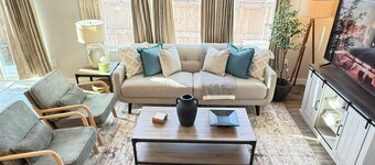 Executive furnished 4BR/4BA townhouse for 30+ day stays with 2-car garage