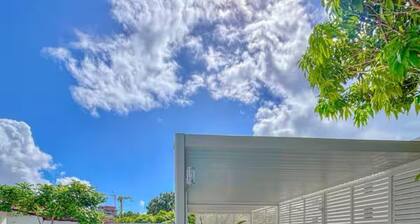 Modern villa with pool in a residential area