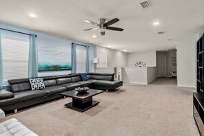 Living area - Elegant villa near Disney w/ pool & gameroom (Kissimmee)