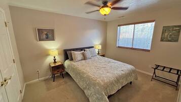 Blackout curtains, iron/ironing board, free WiFi