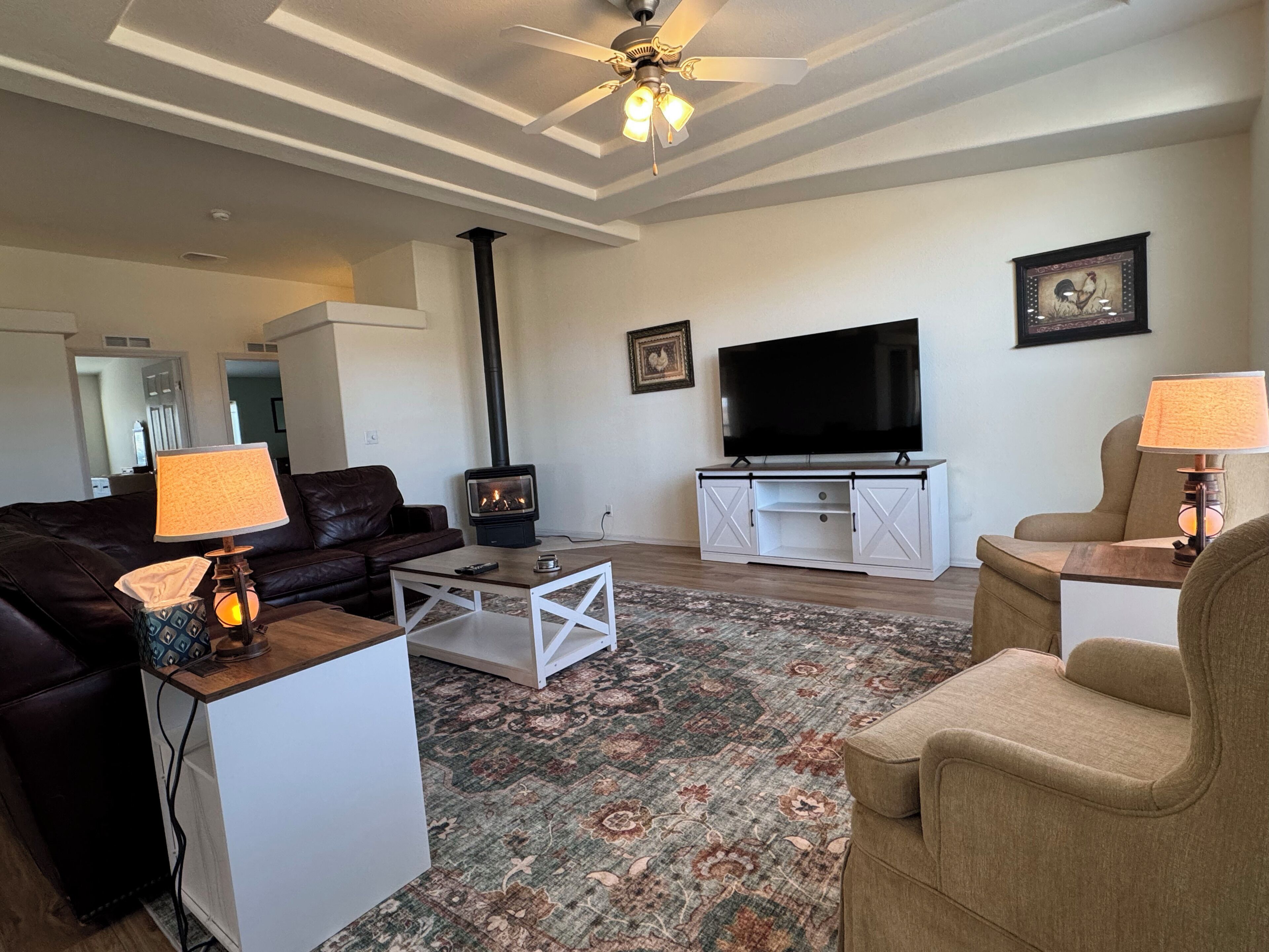 Télévision, cheminée