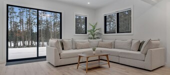 ✨ Scandinavian Lakefront Retreat | Hot Tub • Private Beach • Sleeps 13 ✨<br> Brand New, modern home with high end amenities - close to Ogunquit, Kennebunkport and Wells Beaches.