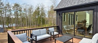 ✨ Scandinavian Lakefront Retreat | Hot Tub  •  Private Dock •  Sleeps 14 ✨<br> Brand New, modern home with high end amenities - close to Ogunquit, Kennebunkport and Wells Beaches.