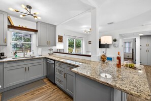 Fridge, microwave, oven, stovetop - Oakshade Retreat | 3BR Home w/ Deck & Grill (Tampa)