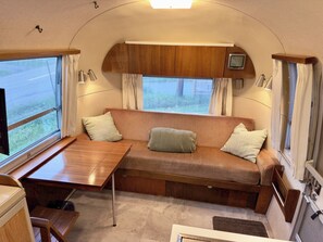 Smart TV, fireplace, books, music library - Secluded Private Retreat with Cabin & Vintage Airstream (Alpine)