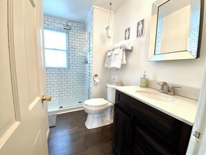 Shower, hair dryer, towels, soap - Peaceful + Cozy 2BR Oasis (Dayton)