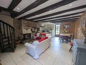 Télévision, cheminée